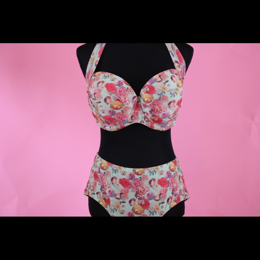 Floral high waist bikini